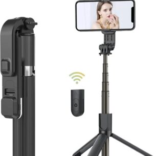 Monopod Bluetooth con Tripode y Luz