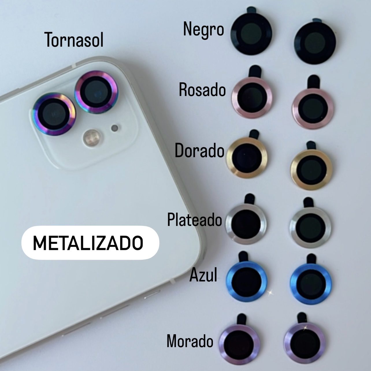 Vidrio protector de camara para iPhone Alohacase