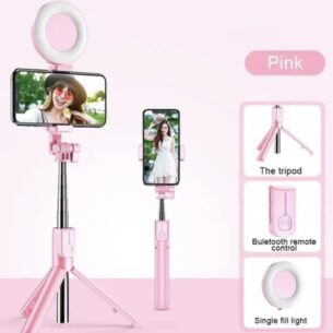 Selfie Stick+Tripode Rosado