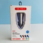 Cargador de Carro 38W Tipo C y USB
