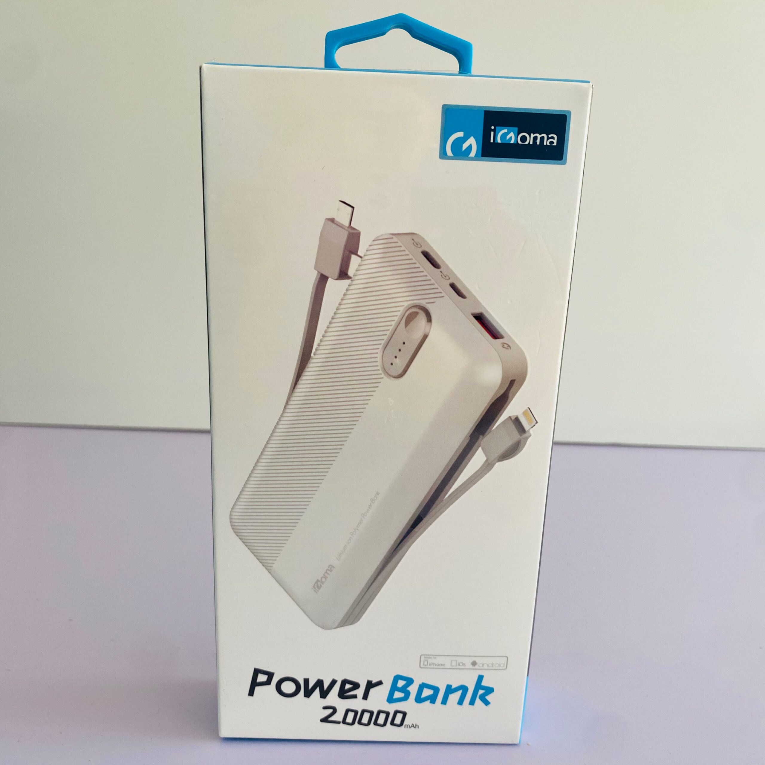 D389B4FC-100B-4CA1-BCA1-8915A8A5B238 Power Bank 20000 mAh con Cables Igoma - Imagen 1